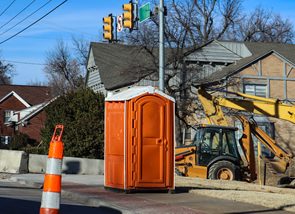 porta potty next to road construction